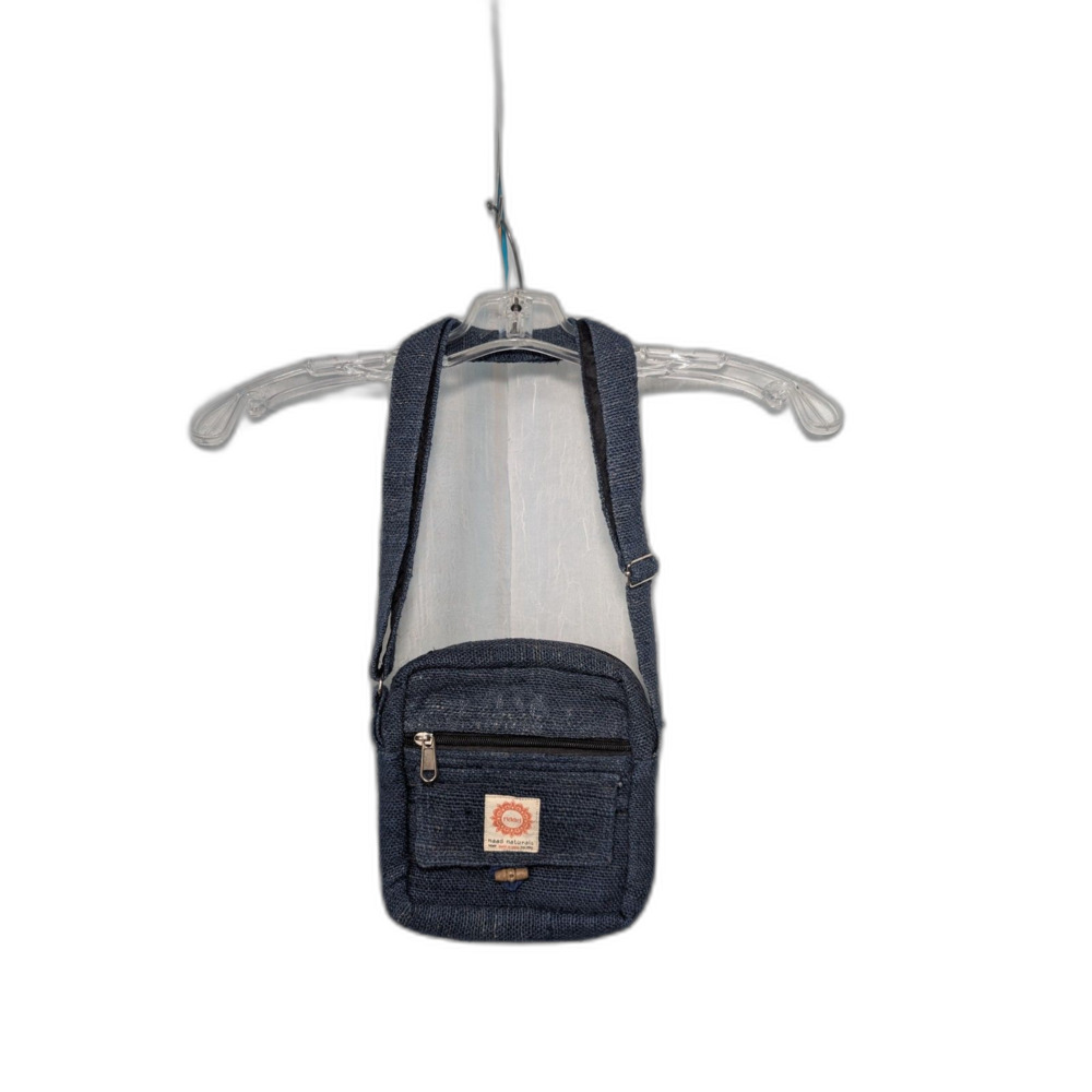 Boho Hippie Festival Style Himalayan Hemp Crossbody Bag Navy BluePurse